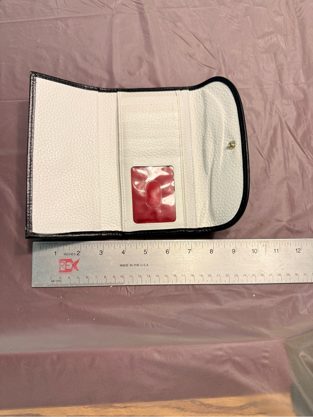Dooney & Bourke Pebbled Leather Cream Wallet with Black Trim - Picture 12 of 12